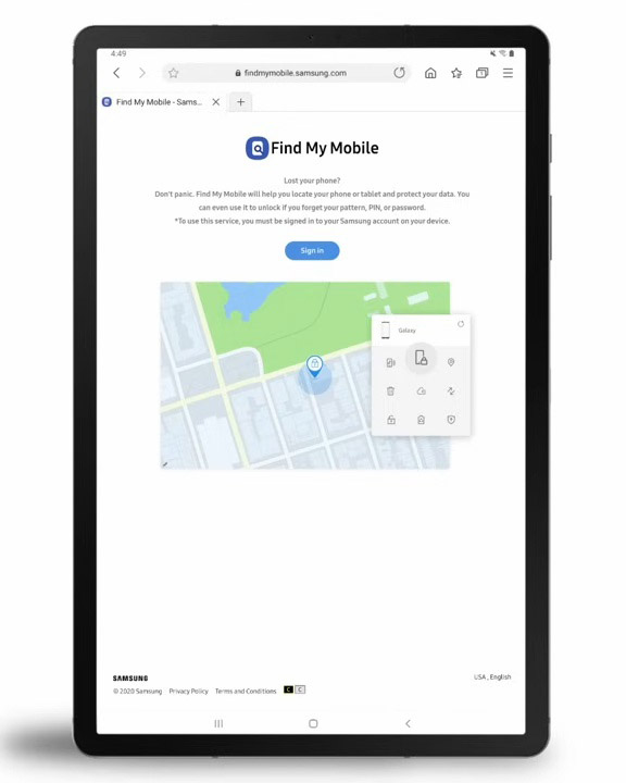 Samsung Find my mobile